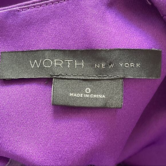 Worth New York Purple Satin Shift Dress Size 0 - Picture 7 of 7